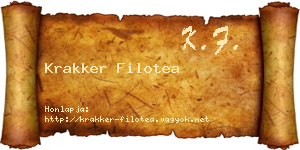 Krakker Filotea névjegykártya